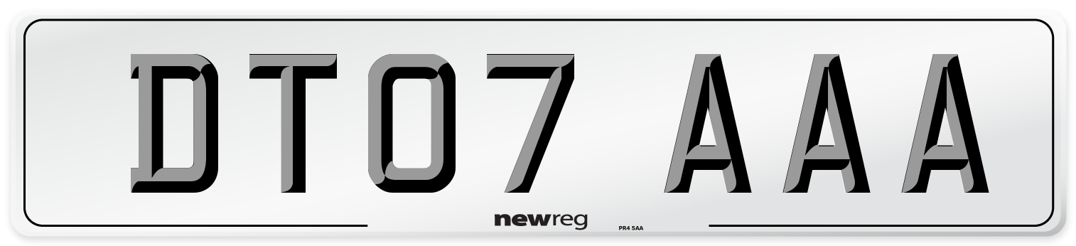 DT07 AAA Number Plate from New Reg